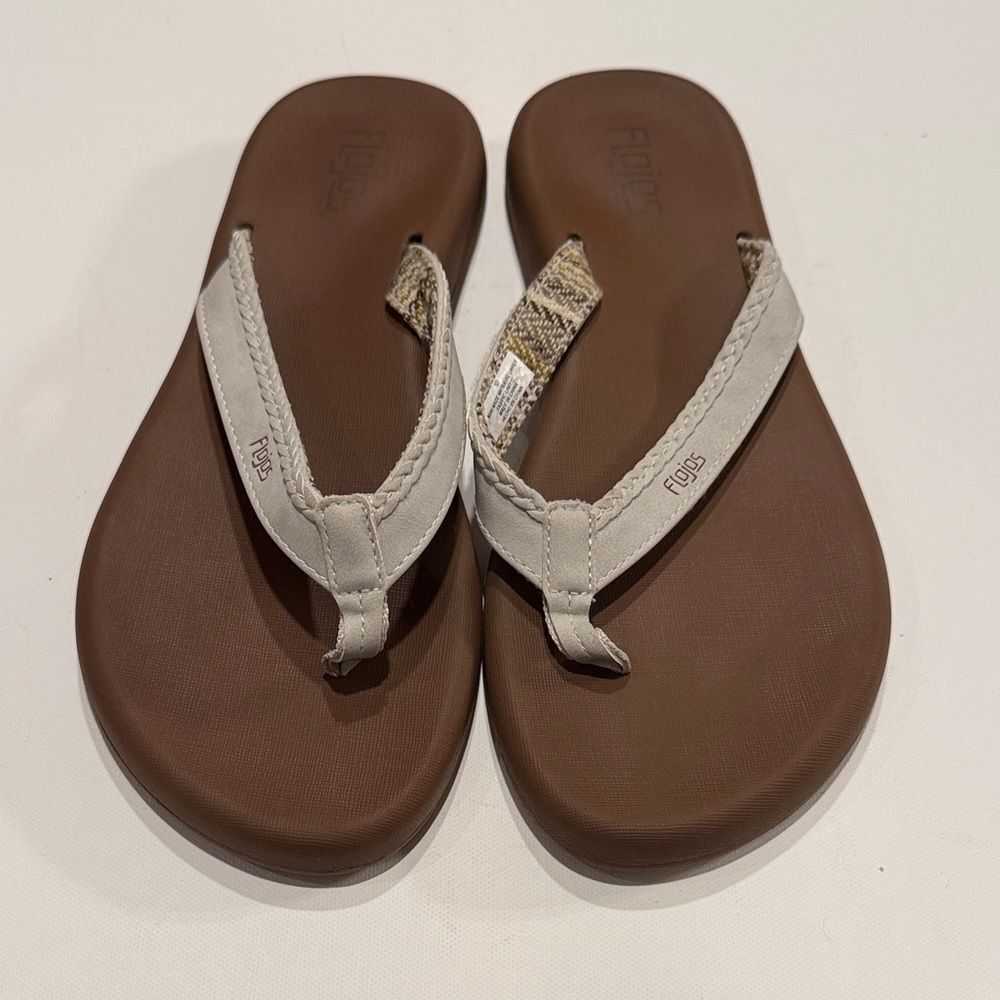 Flojos Tan and Cream Sandals
